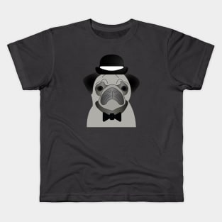 Black tie pug Kids T-Shirt